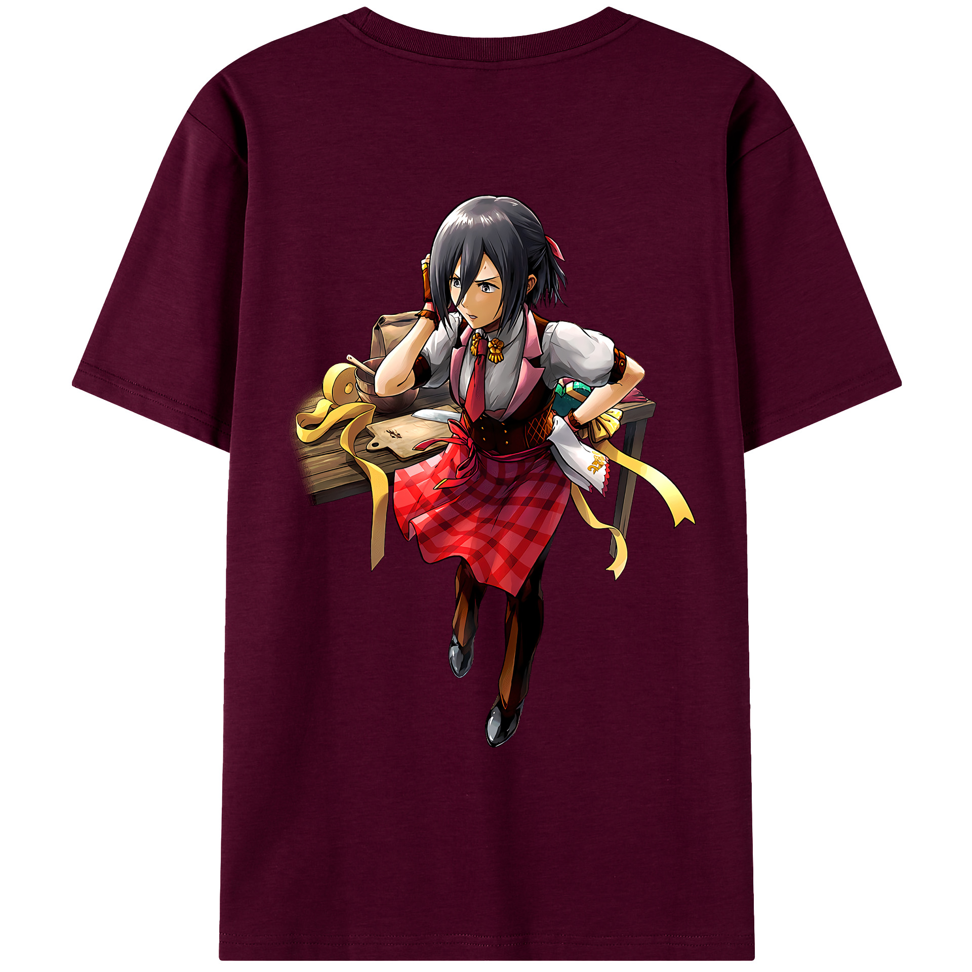 （画像用） 進撃の巨人 ミカサ·アッカーマン Attack on Titan Mikasa Ackerman レディース半袖Tシャツ(バックプリント)